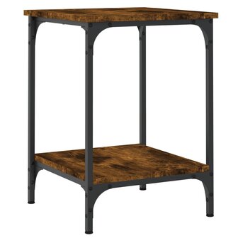 Salontafel 40x40x55 cm bewerkt hout gerookt eikenkleurig 2
