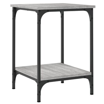 Salontafel 40x40x55 cm bewerkt hout grijs sonoma eikenkleurig 2