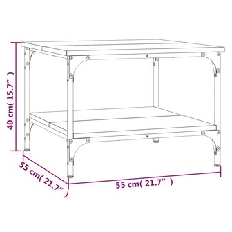 Salontafel 55x55x40 cm bewerkt hout sonoma eikenkleurig 9