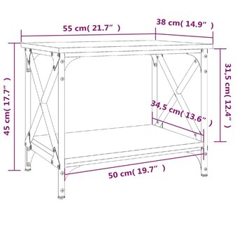 Bijzettafel 55x38x45 cm bewerkt hout sonoma eikenkleurig 8