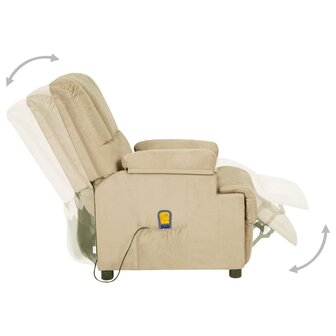 Massagestoel microvezelstof cr&egrave;mekleurig 4