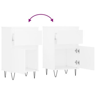 Dressoir 40x35x70 cm bewerkt hout wit 9