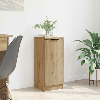 Dressoir artisanaal eikenkleurig 30 x 30 x 70 cm Bewerkt hout 1