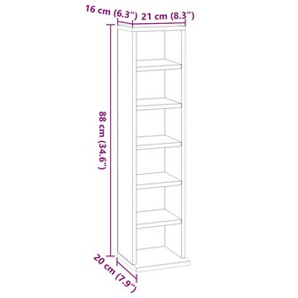Cd-kast 21x20x88 cm bewerkt hout zwart 6