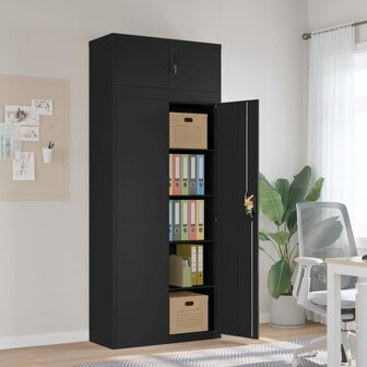 Archiefkast 90x40x220 cm staal zwart 1