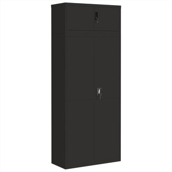 Archiefkast 90x40x220 cm staal zwart 2