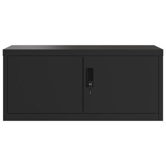 Archiefkast 90x40x220 cm staal zwart 4