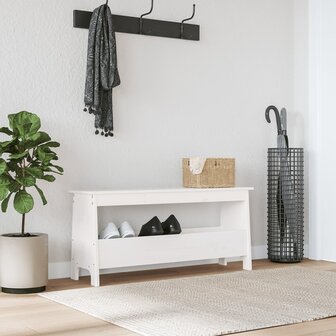 Halbankje 100x28x45 cm massief grenenhout wit 1
