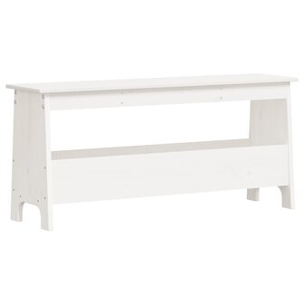 Halbankje 100x28x45 cm massief grenenhout wit 2