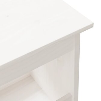 Halbankje 100x28x45 cm massief grenenhout wit 6