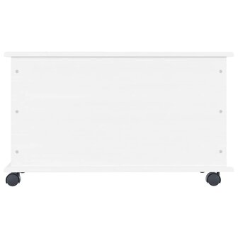 Opbergkist met wielen ALTA 73x39,5x43 cm massief grenenhout wit 5