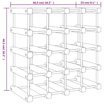 Wijnrek voor 20 flessen 46,5x23x46,5 cm massief grenenhout 8