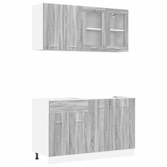 Keukenkastenset met lade 4 pcs Grijs sonoma 140 x 46 x 81.5 cm 2