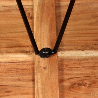 3-delige Barset massief acaciahout, echt leer en canvas 5