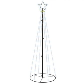 Kegelkerstboom 108 LED&amp;apos;s 70x180 cm koudwit 2