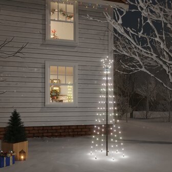 Kerstboom met grondpin 108 LED&amp;apos;s koudwit 180 cm 1