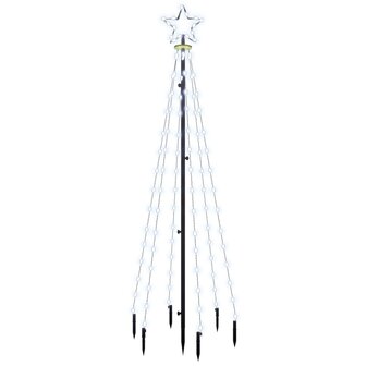 Kerstboom met grondpin 108 LED&amp;apos;s koudwit 180 cm 2