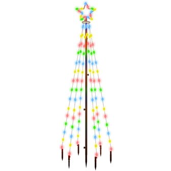 Kerstboom met grondpin 108 LED&amp;apos;s meerkleurig 180 cm 2