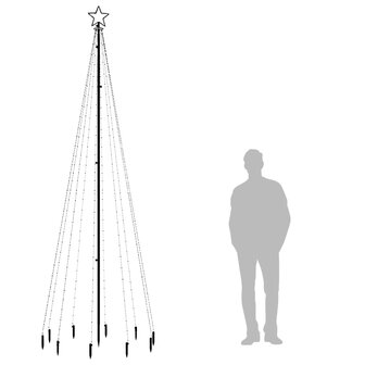 Kerstboom met grondpin 310 LED&amp;apos;s warmwit 300 cm 9