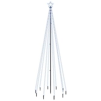 Kerstboom met grondpin 310 LED&amp;apos;s koudwit 300 cm 2