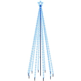 Kerstboom met grondpin 310 LED&amp;apos;s blauw 300 cm 2
