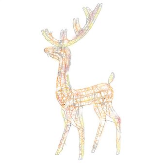 Kerstversiering rendier 3 st meerkleurig 120 cm acryl 3