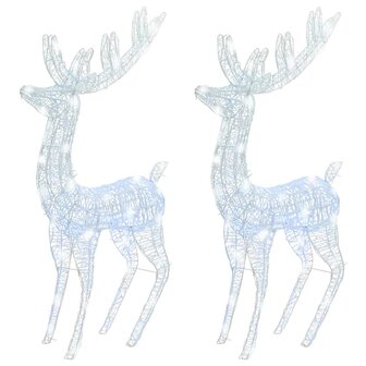 Kerstdecoratie rendier XXL 2 st 250 LED&amp;apos;s warmwit 180 cm acryl 3