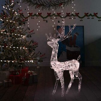 Kerstversiering rendier 140 LED&amp;apos;s 120 cm acryl warmwit 1