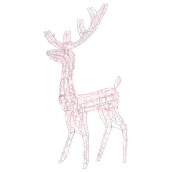 Kerstversiering rendier 140 LED&amp;apos;s 120 cm acryl warmwit 2