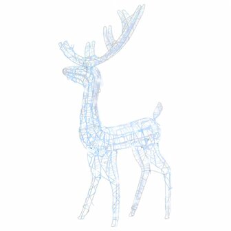 Kerstversiering rendier 140 LED&amp;apos;s koudwit 120 cm acryl 2