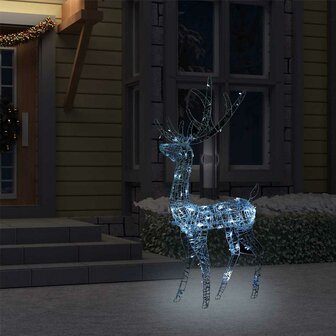 Kerstversiering rendier 140 LED&amp;apos;s koudwit 120 cm acryl 3