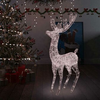 Kerstdecoratie rendier 250 LED&amp;apos;s warmwit 180 cm acryl 1