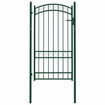 Poort met gebogen bovenkant 100x175 cm staal groen 2
