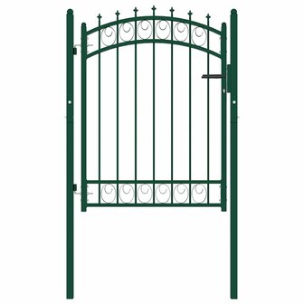 Poort met speerpunten 100x125 cm staal groen 2