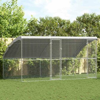 Kippenhok Zilver 400 x 200 x 198.5 cm Gegalvaniseerd staal 1