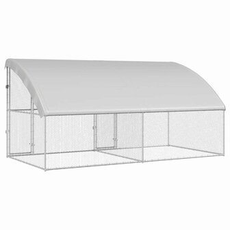 Kippenhok Zilver 400 x 200 x 198.5 cm Gegalvaniseerd staal 5