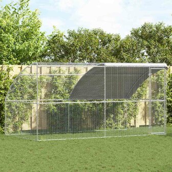 Kippenhok Zilver 400 x 200 x 198.5 cm Gegalvaniseerd staal 1