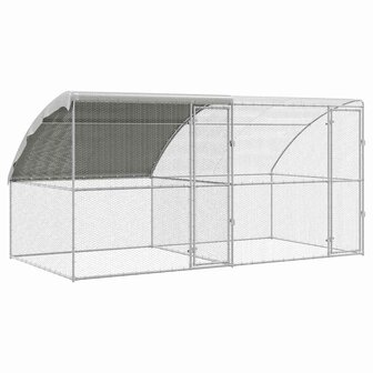 Kippenhok Zilver 400 x 200 x 198.5 cm Gegalvaniseerd staal 2