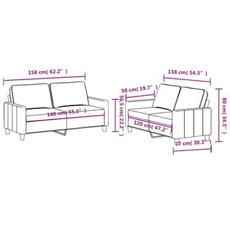 2-delige Loungeset met kussens stof lichtgeel 6
