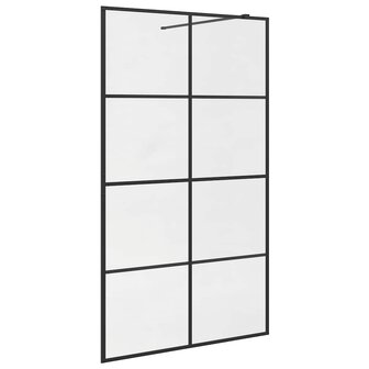 Inloopdouchewand 115x195 cm ESG-glas transparant en zwart 2