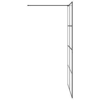 Inloopdouchewand 115x195 cm ESG-glas transparant en zwart 5
