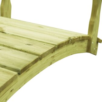 Tuinbrug met leuning 170x74x105 cm ge&iuml;mpregneerd grenenhout 4