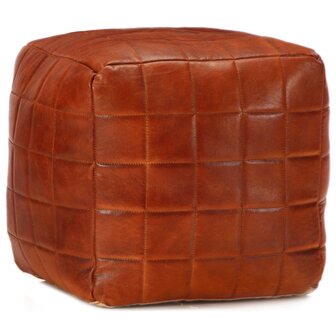 Poef 40x40x40 cm echt geitenleer tan 1
