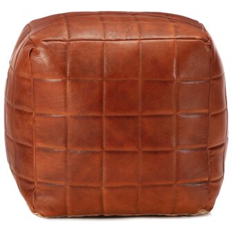 Poef 40x40x40 cm echt geitenleer tan 2