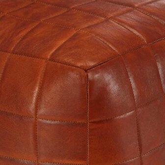 Poef 40x40x40 cm echt geitenleer tan 3