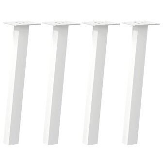 Salontafelpoten 4 st 42 cm staal wit 2