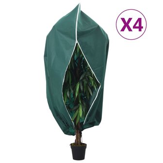 Plantenhoezen met ritssluiting 4 st 70 g/m&sup2; 1,55x1,55 m 1
