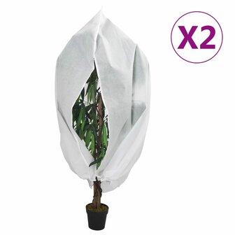 Plantenhoezen met ritssluiting 2 st 70 g/m&sup2; 1,2x1,8 m 1