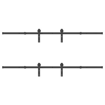 Doos met onderdelen voor schuifdeur 427 cm staal zwart 5