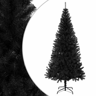 Kunstkerstboom met standaard 180 cm PVC zwart 1